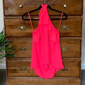 Banana Republic Pink Ruffled Halter Top